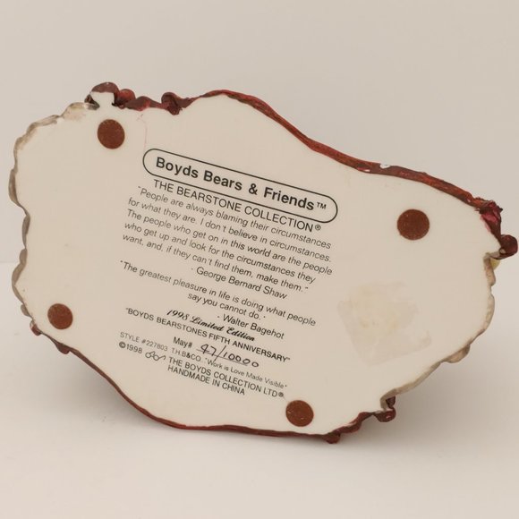 Boyds Bears & Friends Fifth Anniversary 1998 Limited Edition #227803 - Picture 5 of 5